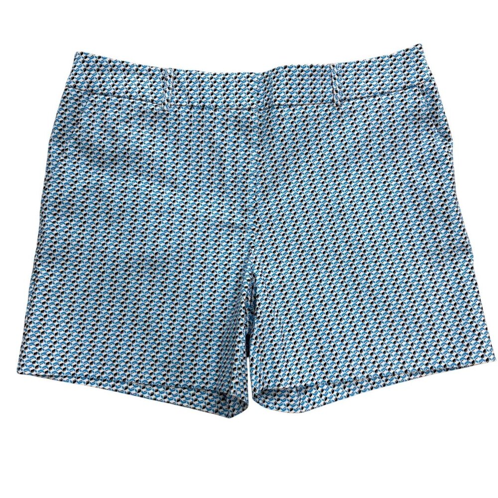 Counterparts Geometric Allover Print Golf Shorts Womens 10 Blue Stretch Pockets